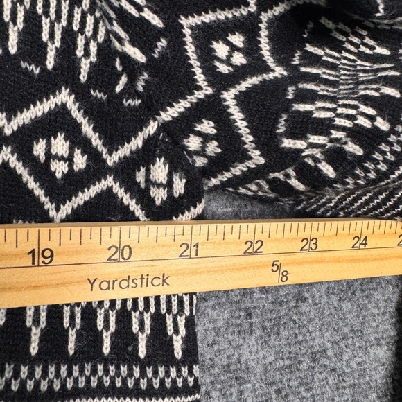 Talbots Cardigan Women L Lambswool Black Fair Isle Shawl Collar Casual Office - Picture 5 of 9